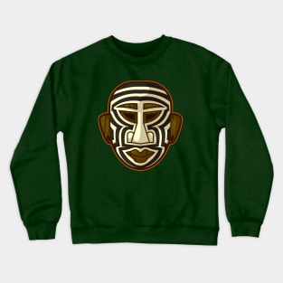 an ancient african mask aboriginal design of a man with zebra patterns Crewneck Sweatshirt